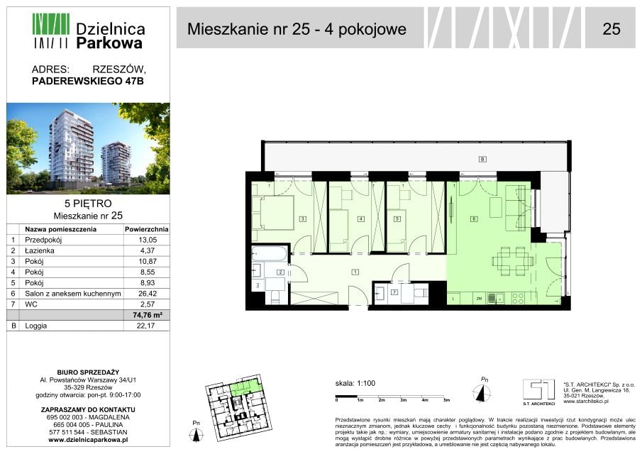 Mieszkanie Parkowa, ul. Ignacego Paderewskiego 51