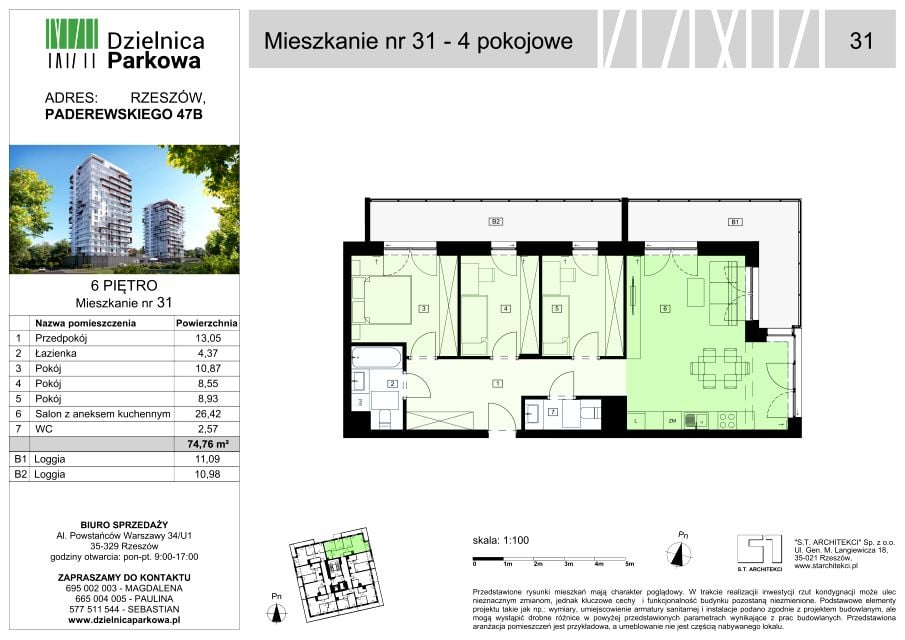 Mieszkanie Parkowa, ul. Ignacego Paderewskiego 51
