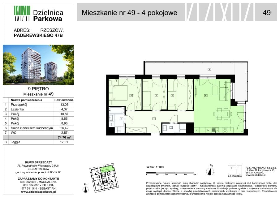 Mieszkanie Parkowa, ul. Ignacego Paderewskiego 51
