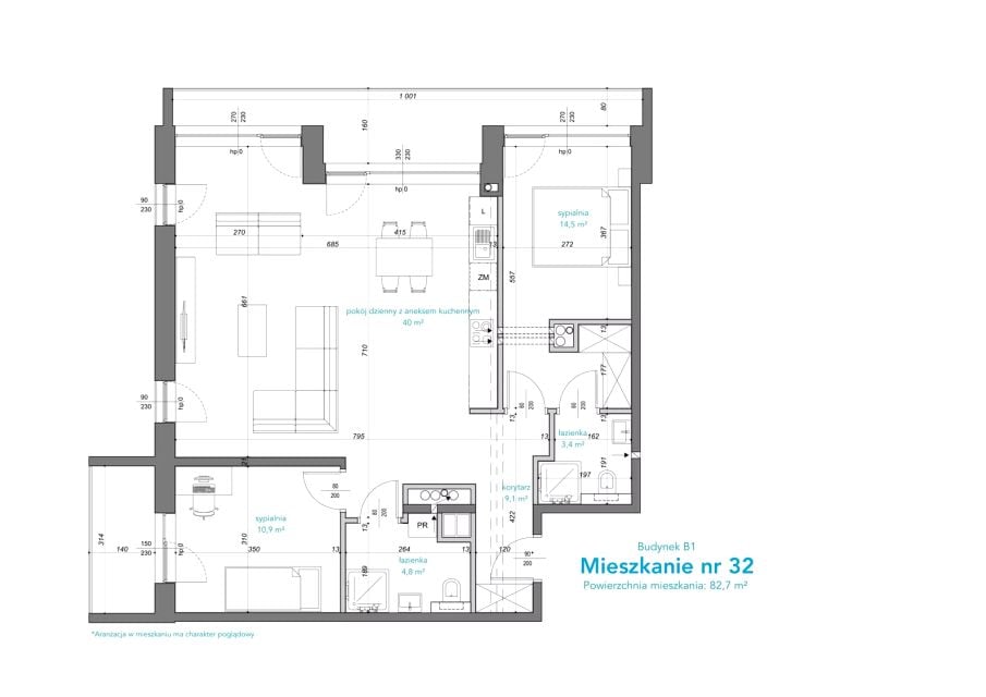 Mieszkanie Krzęczków - Łychów, ul. Brzeźnicka 55R