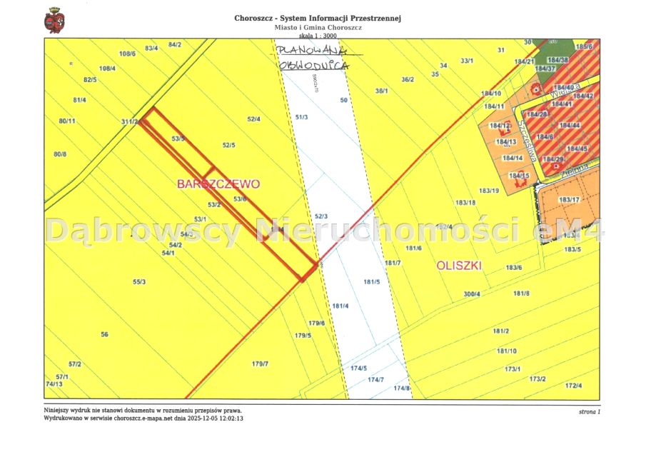 Działka rolna Barszczewo