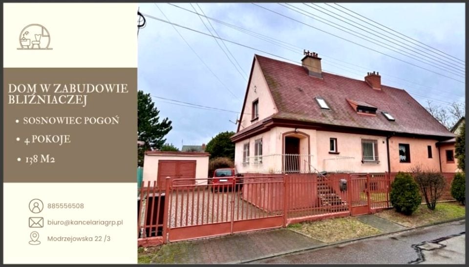 Dom W Zabudowie Bliźniaczej- Sosnowiec Milowice Ul. Modrzejowska