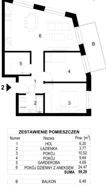 Mieszkanie Bogucice, ul. Kopalniana 7