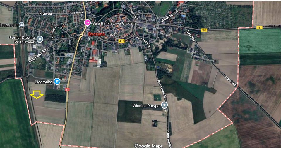 Działka usługowa Byczyna