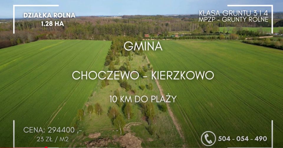 Działka rolna Choczewo