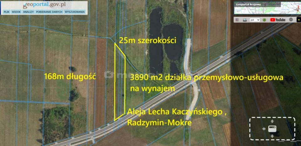 Działka inwestycyjna Mokre