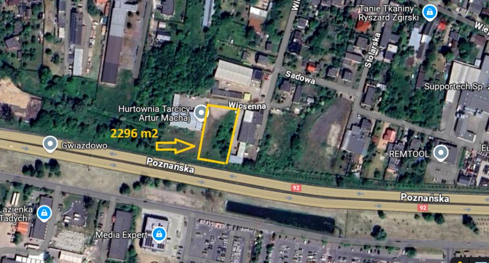 Działka usługowa Jasin