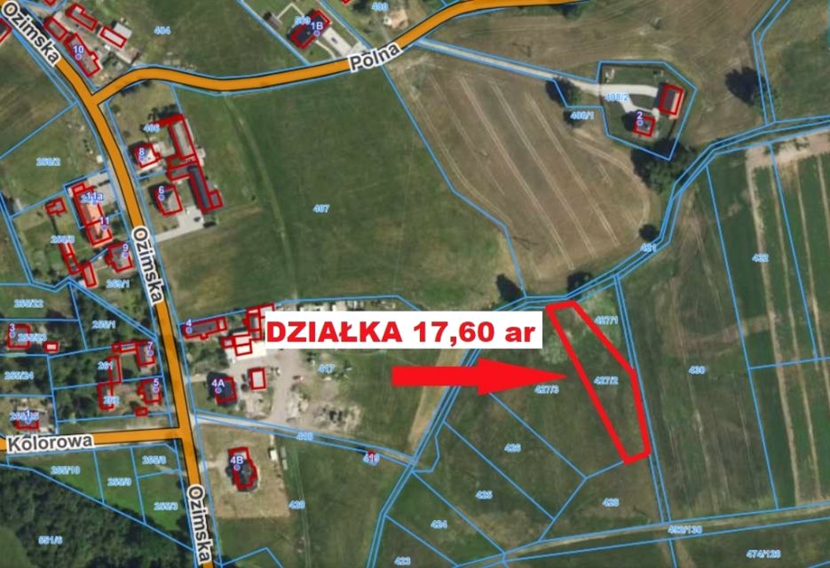 Działka rolna Szczedrzyk