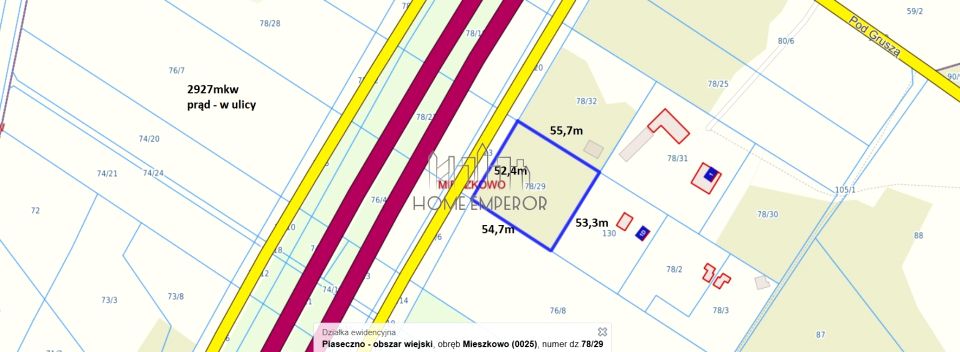Pusta działka Mieszkowo