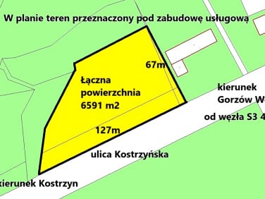 Działka usługowa Gorzów Wielkopolski