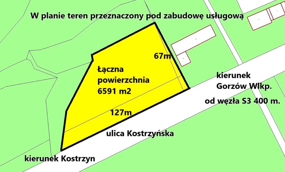 Działka usługowa Gorzów Wielkopolski