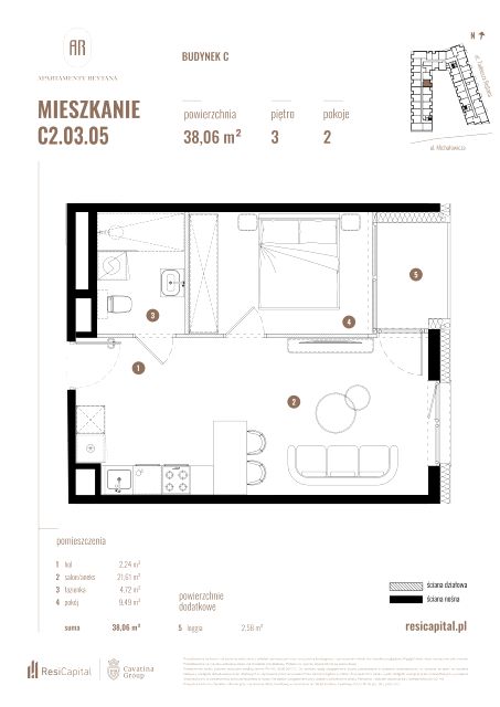 Mieszkanie Słoneczne, ul. Rejtana 3