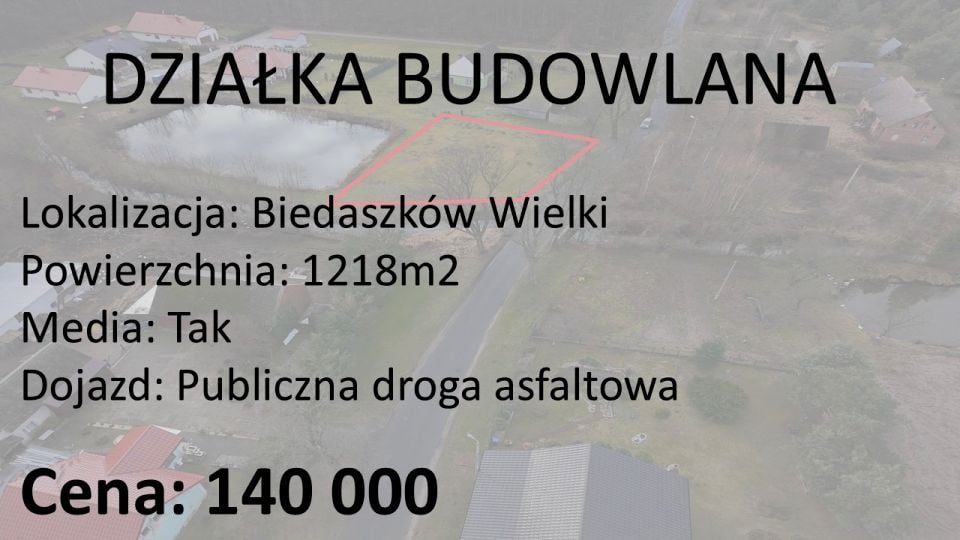 Działka budowlana Biedaszków Wielki