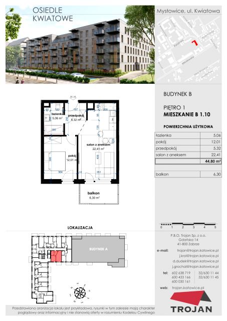Mieszkanie na sprzedaż, 2 pokoje, 45 m², Janów Miejski-Ćmok Mysłowice