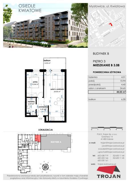 Mieszkanie na sprzedaż, 2 pokoje, 44 m², Janów Miejski-Ćmok Mysłowice