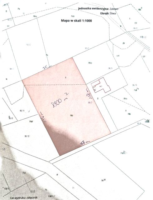 Działka budowlano-rolna Śliwa