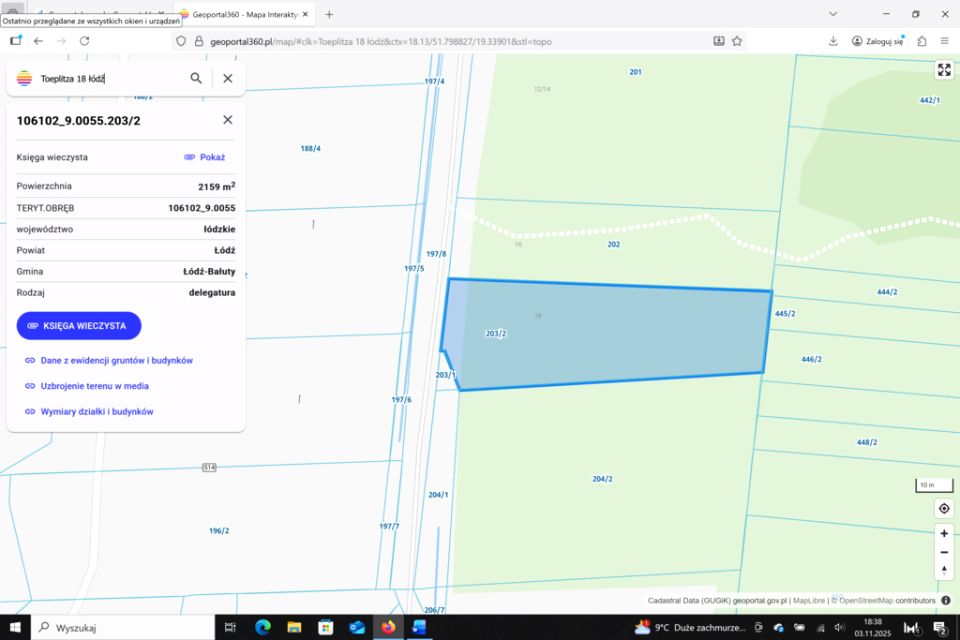 Działka leśna Łódź