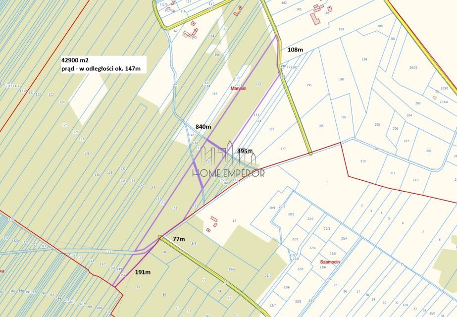 Działka leśna Marysin