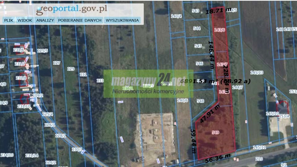 Działka przemysłowa Janów