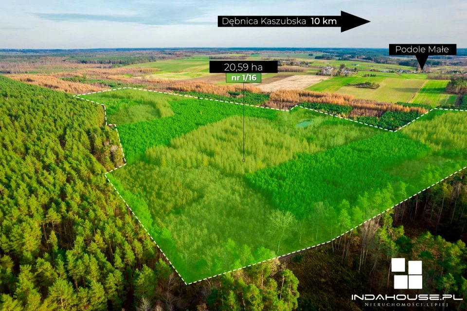 Działka leśna Podole Małe