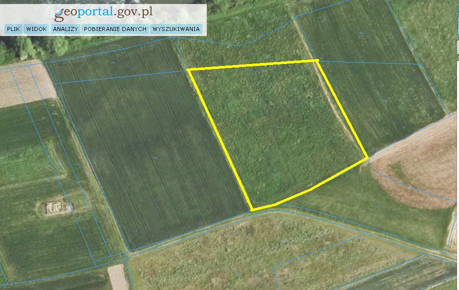 Działka rolna Parkosz
