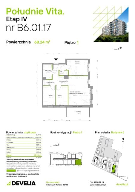 Mieszkanie na sprzedaż, 4 pokoje, 68 m², Orunia Górna - Gdańsk Południe Gdańsk