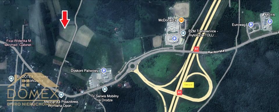 Działka usługowa Łaziska