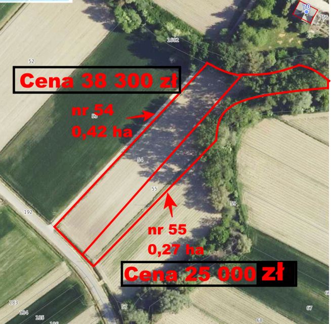 Działka rolna topola