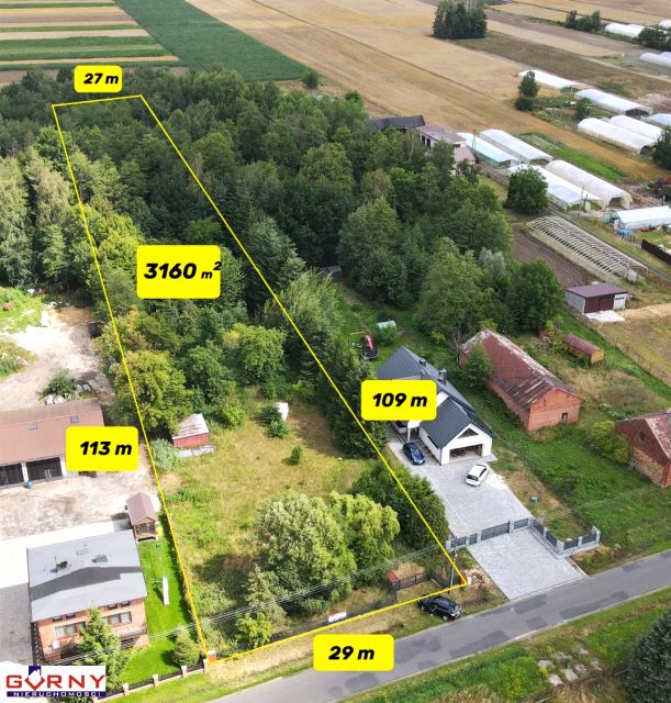 Zabudowana działka Majków Duży