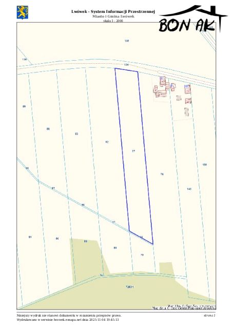 Działka budowlana Grońsko