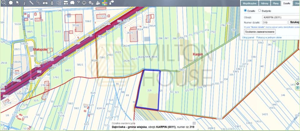 Działka inwestycyjna Karpin