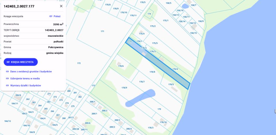 Działka inwestycyjna Pokrzywnica