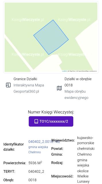 Działka rolna Wielkie Łunawy