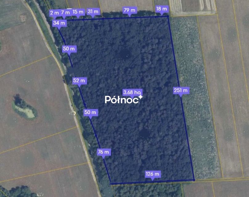 Działka leśna Bzite