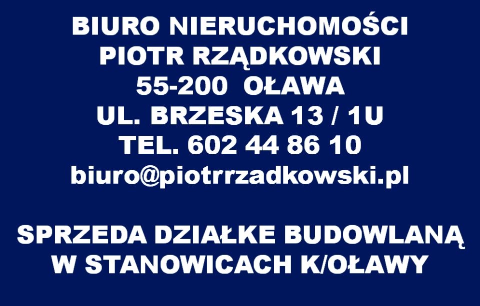 Działka budowlana Oława sprzedam