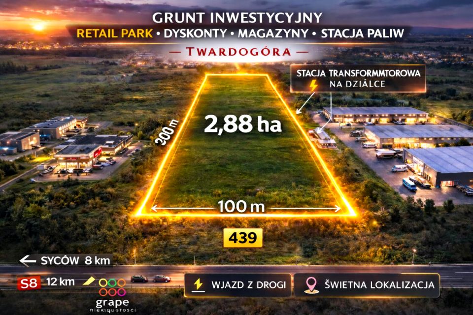 Działka inwestycyjna Twardogóra