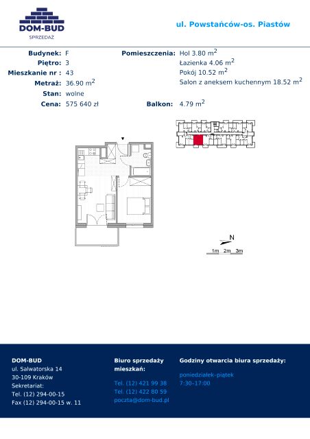 Mieszkanie Piastów, ul. Powstańców/ os. Piastów