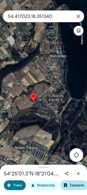 Działka budowlana Warzenko