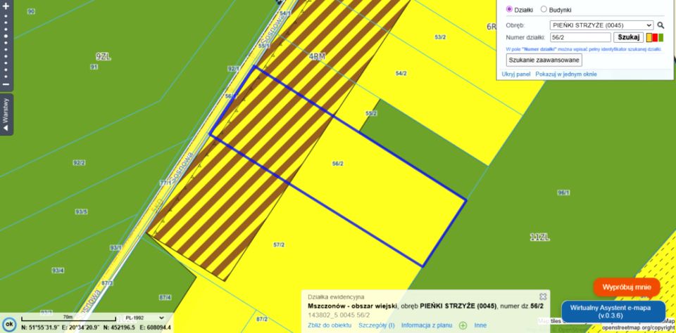 Działka rolna Pieńki-Strzyże sprzedam