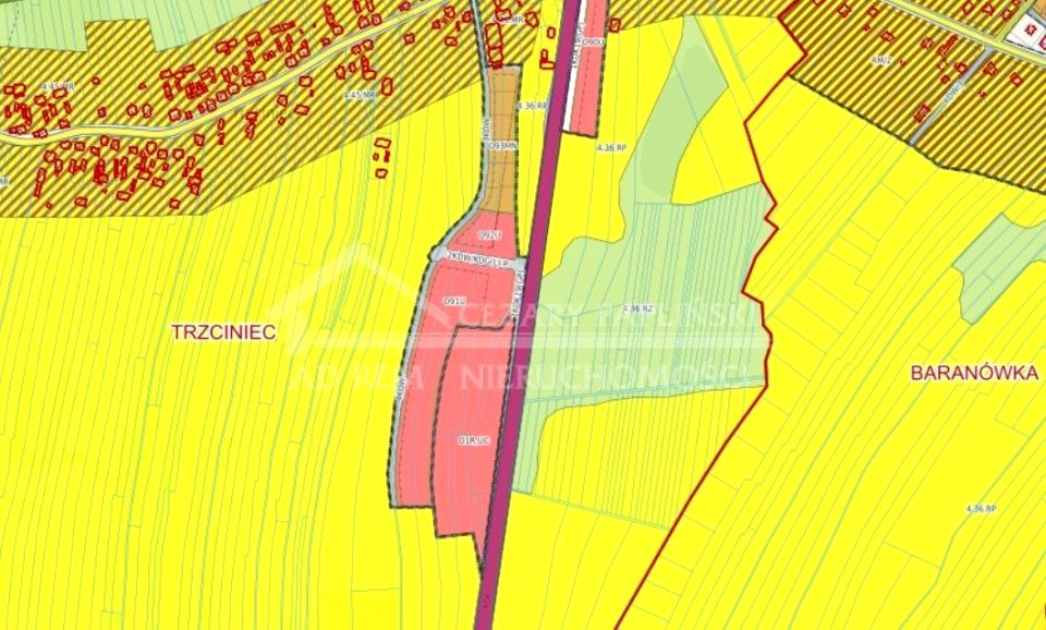 Działka usługowa Trzciniec