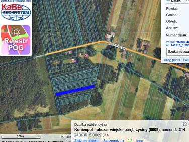 Działka rolna Łysiny