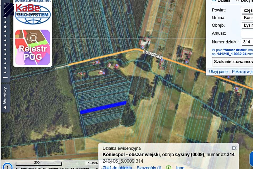 Działka rolna Łysiny