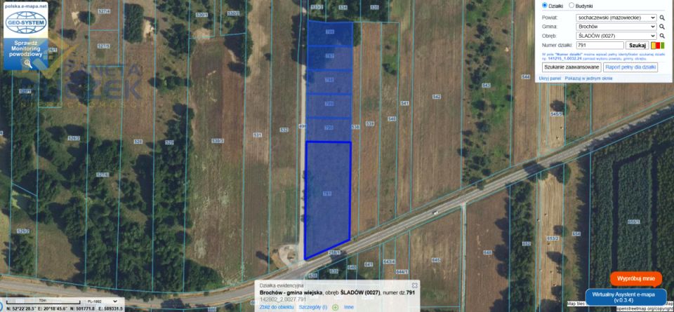 Działka budowlana Śladów