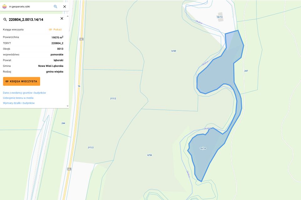 Działka rolna Rybki