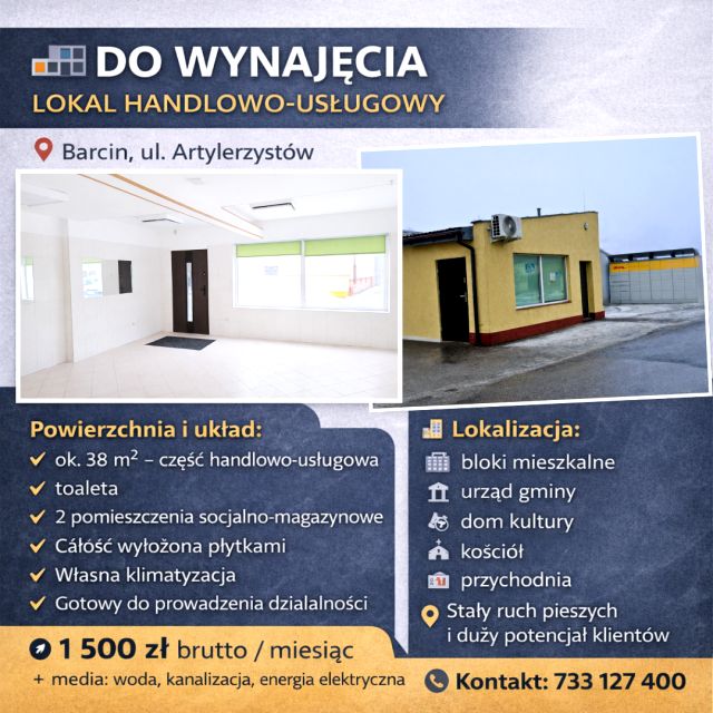Lokal Barcin wynajem