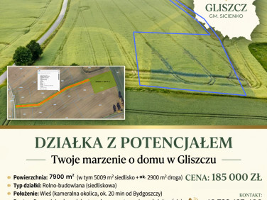 Działka budowlano-rolna Gliszcz