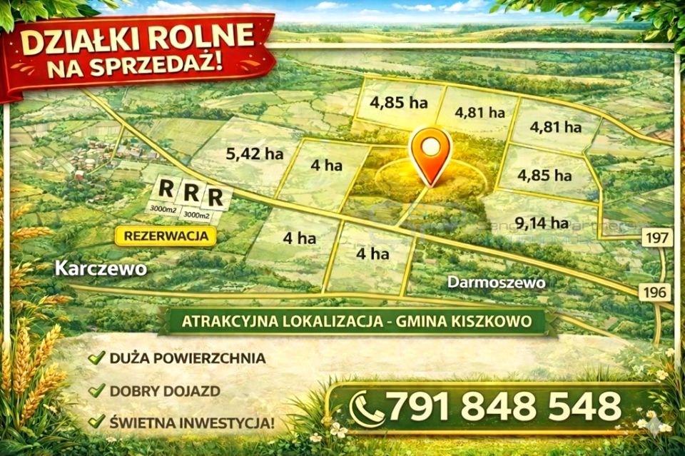 Działka rolna Kiszkowo