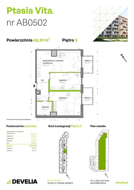 Mieszkanie Grunwald Południe, ul. Ptasia 31