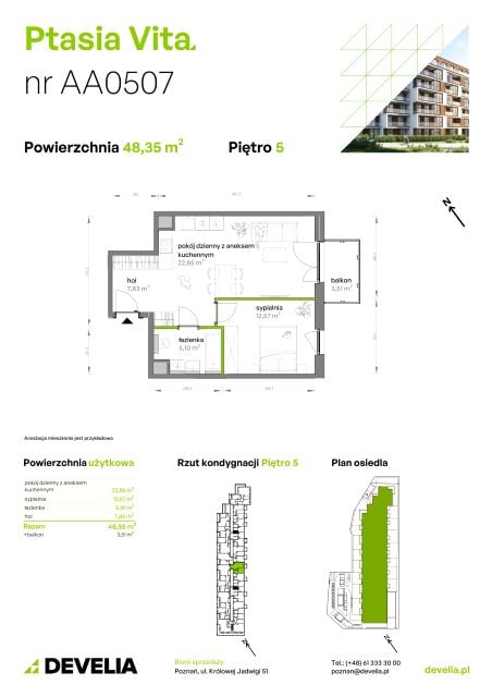 Mieszkanie Grunwald Południe, ul. Ptasia 31