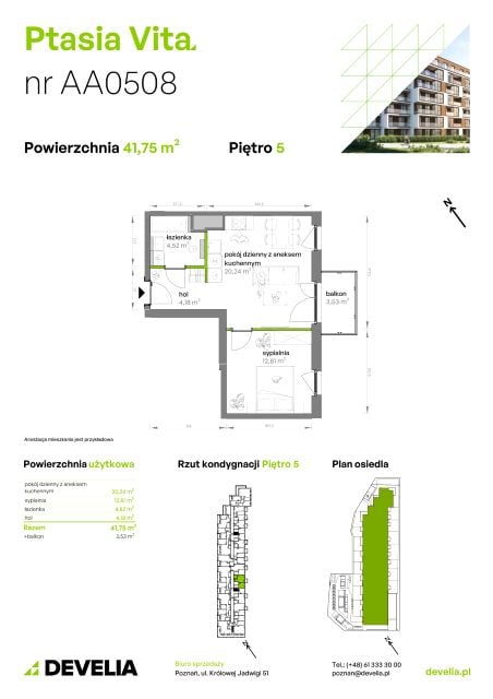Mieszkanie Grunwald Południe, ul. Ptasia 31